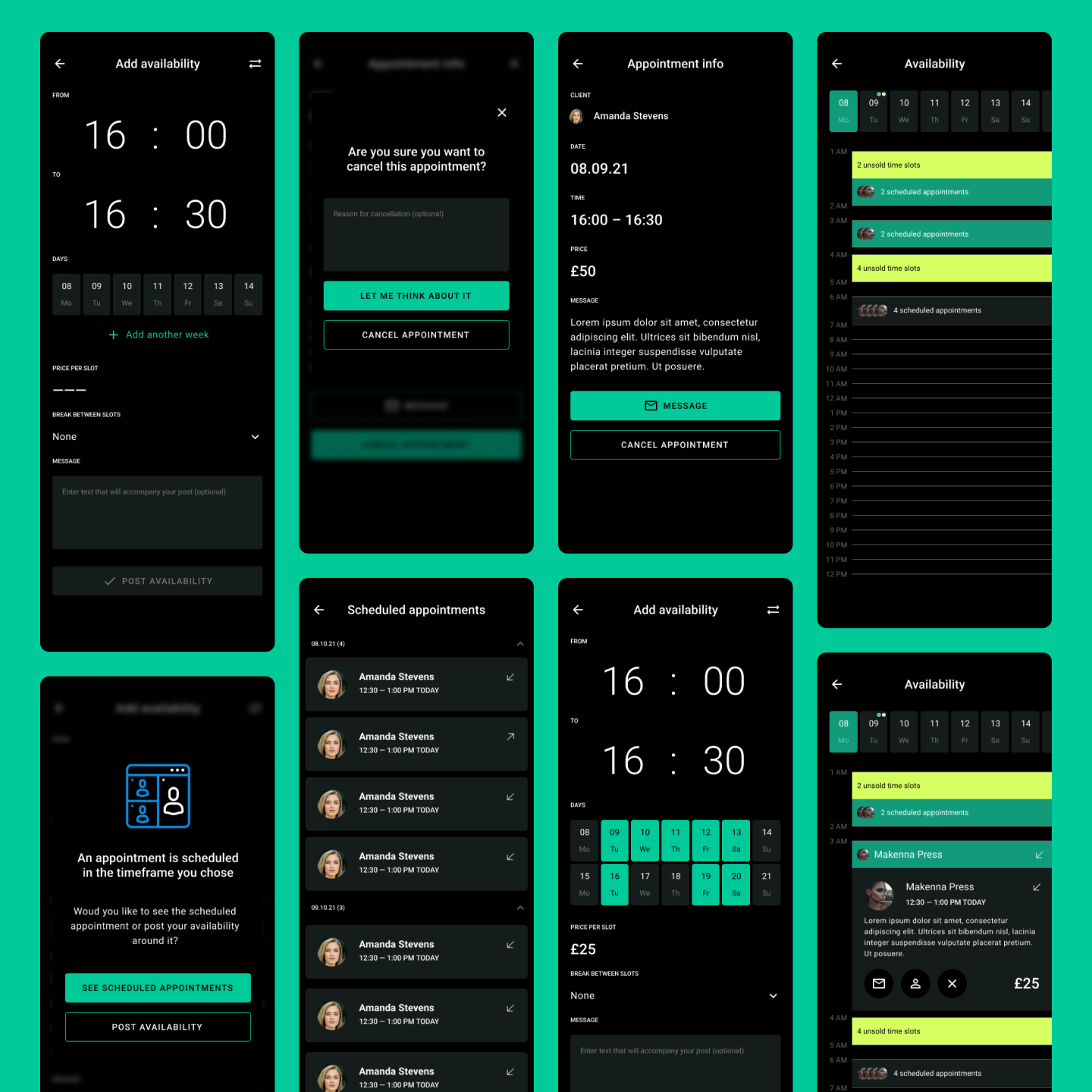 CircleBe: Availability slots