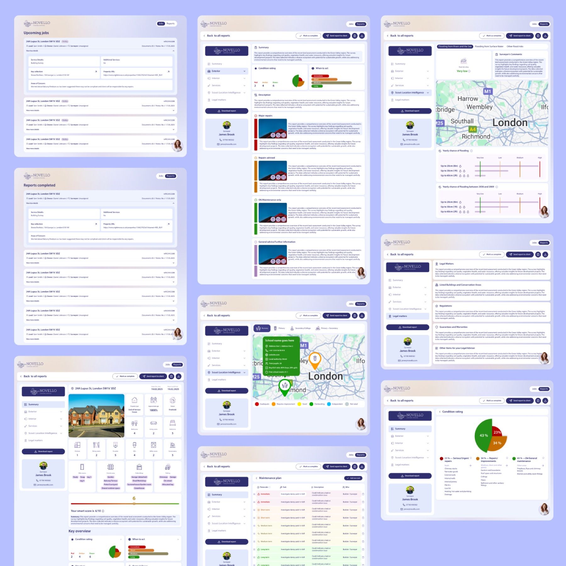 Novello: Admin and surveyor portals